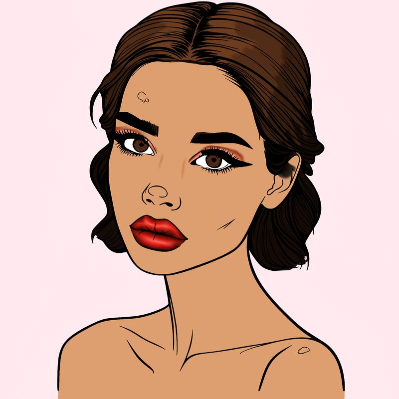 a fashion model with skin marks on her face realistic