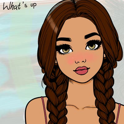 realistic girl with braids