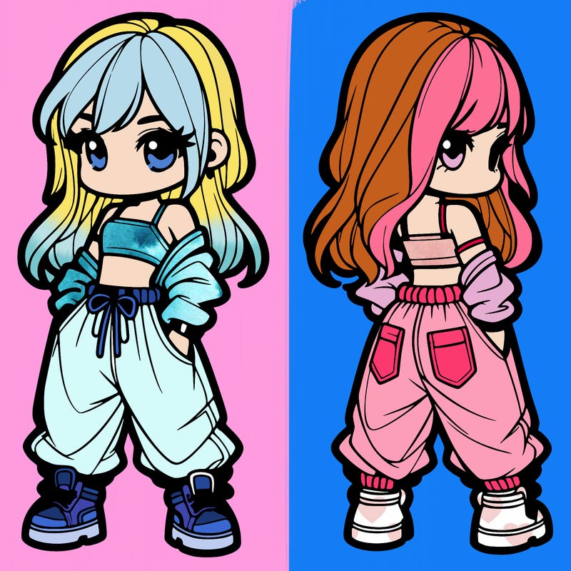 girl in crop top and baggy pants