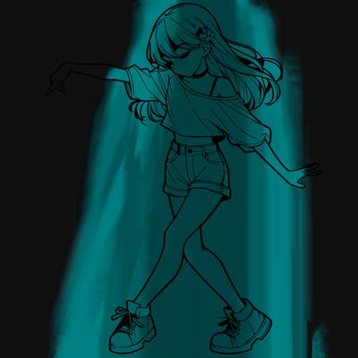 realistic girl danceing