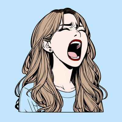 screaming realistic, girl