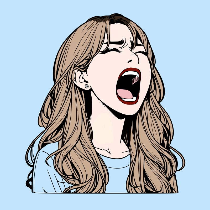 screaming realistic, girl