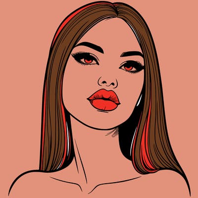 realistic woman with full lips