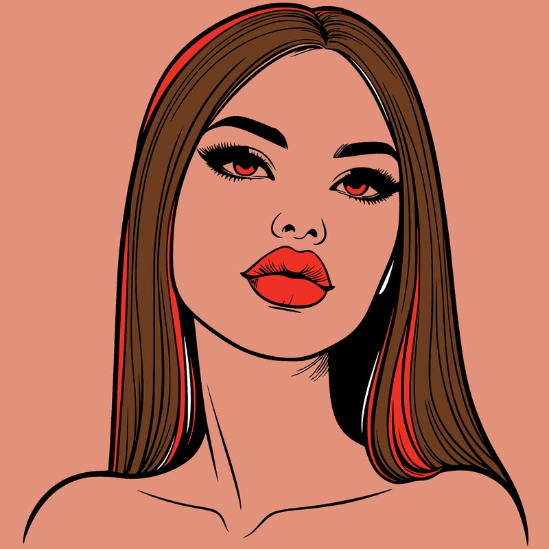 realistic woman with full lips