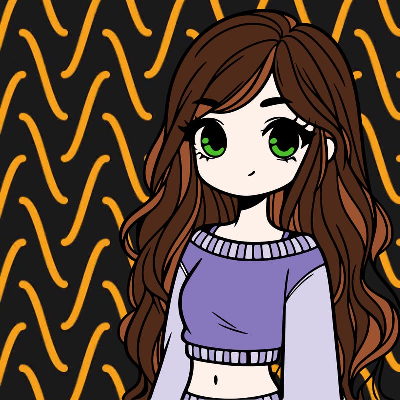 girl with long hair and a crop top with a sweater