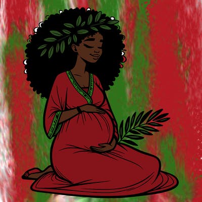 pregnant african american woman black and white