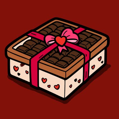 a box of chocolate for valentines day