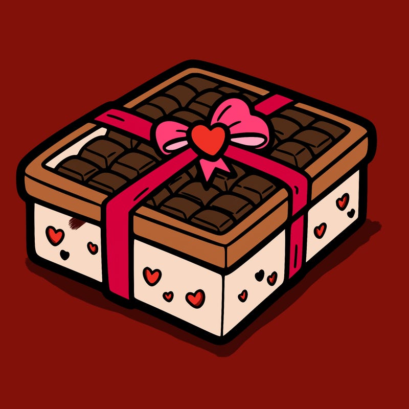a box of chocolate for valentines day