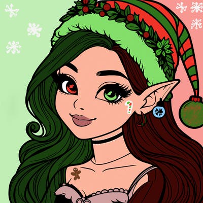 christmas girl elf realistic
