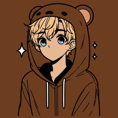 a 17 year old boy in a cute animal hoodie