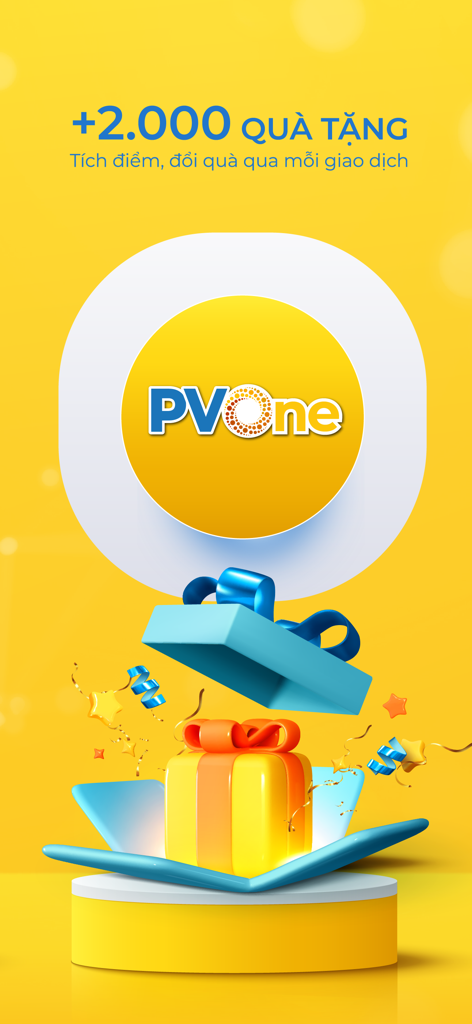 PVConnect - Promotional screen for the PVOne rewards program in the PVConnect app featuring a gift box and a message about earning points for gifts