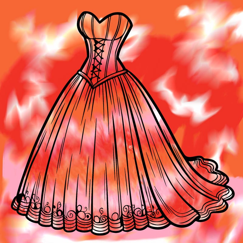 wedding dress-corset and a long and flowy skirt