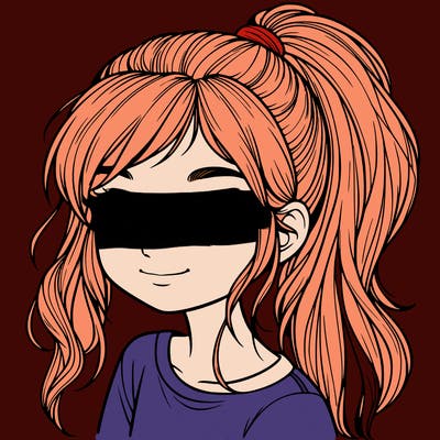 realistic girl with ponytail