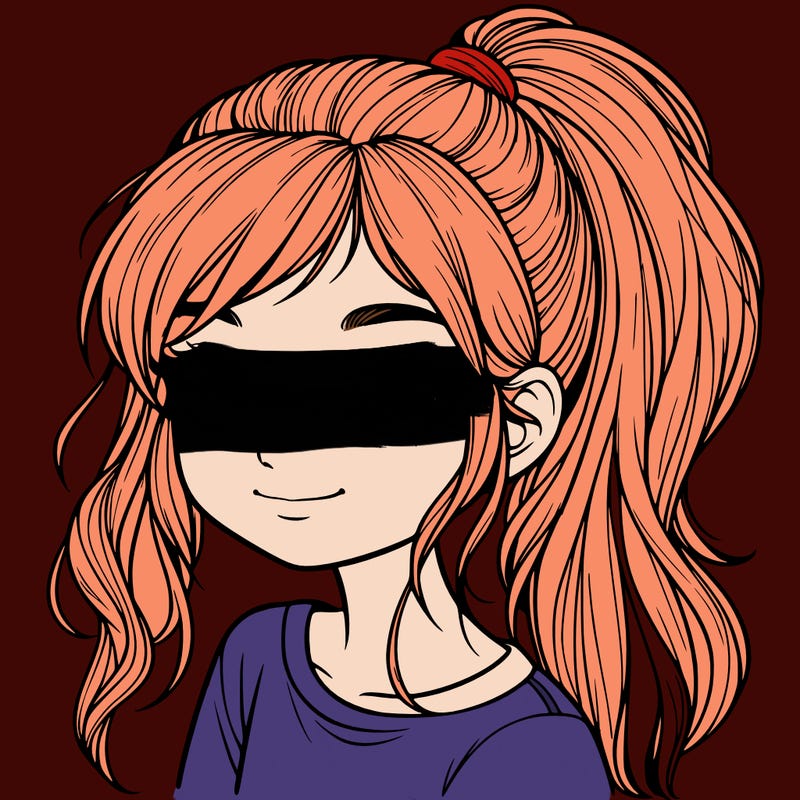 realistic girl with ponytail