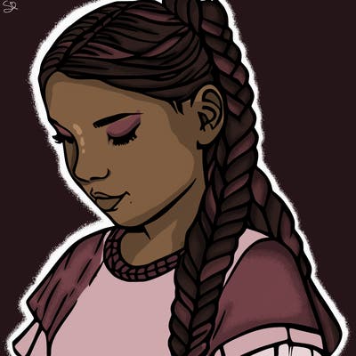girl with a braid