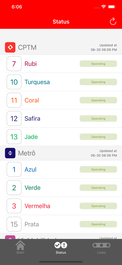 CPTM Oficial - Status em tempo real das linhas de trem e metrô no aplicativo CPTM Oficial.