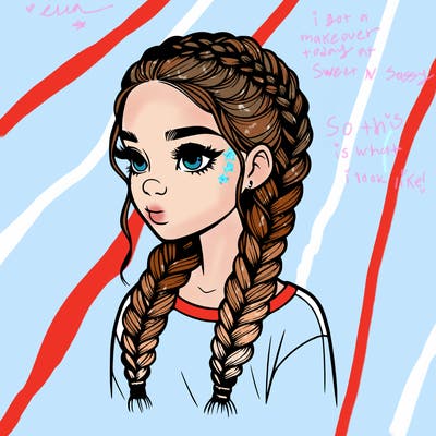 realistic girl with braids