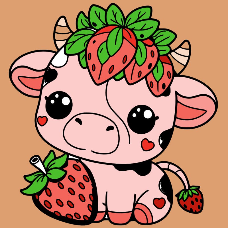 cute strawberry cow