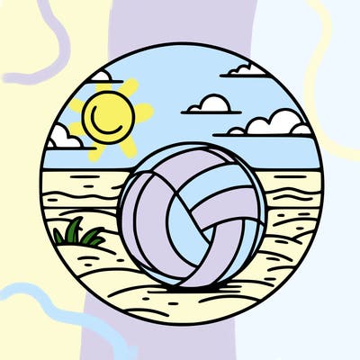 volleyball on a beach