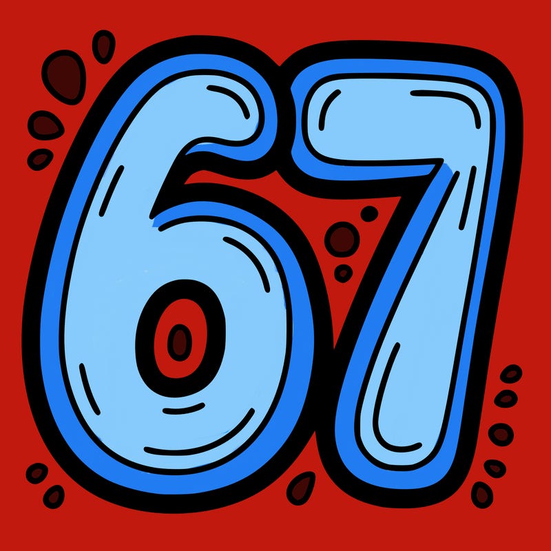 the number 67