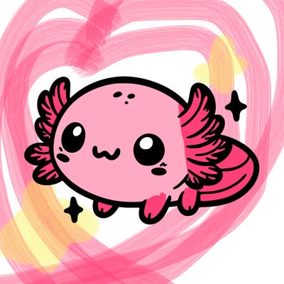 cute easy baby axolotl