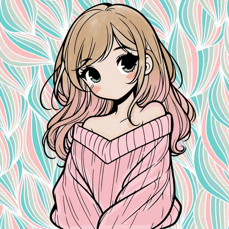 shy pretty girl wearing a sweater that is falling off one shoulder portrait