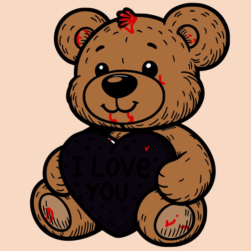 teddy bear holding an i love you heart