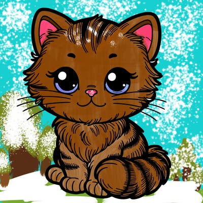 a detailed adorable kitten