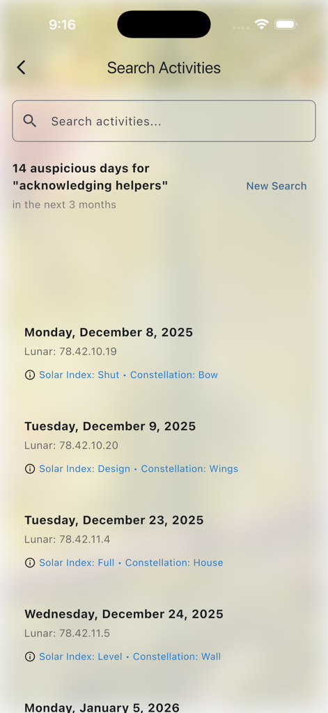 DYC TongShu - Search results for auspicious days in the DYC TongShu app
