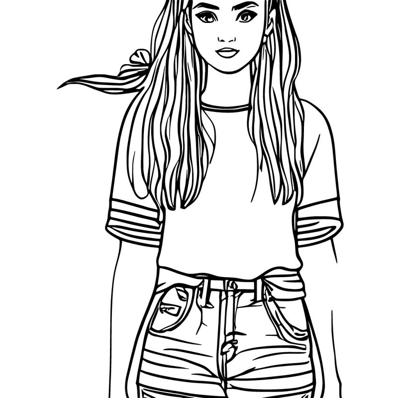 une fille avec des vêtements à la mode