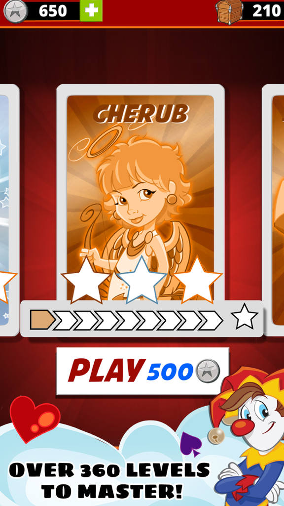 Slingo Showcase game interface displaying a Cherub collectible card and progress bar