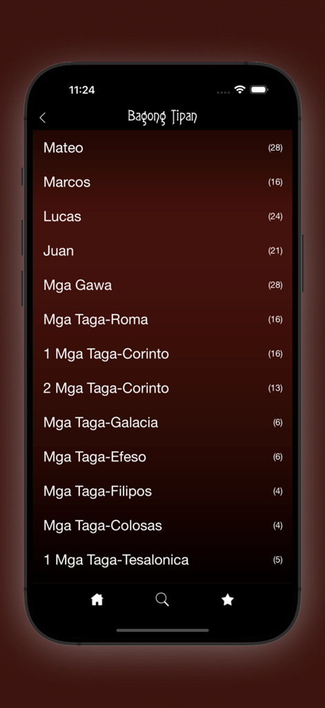 Ang Biblia (Tagalog Bible) - A list of books from the New Testament in the Tagalog Bible app