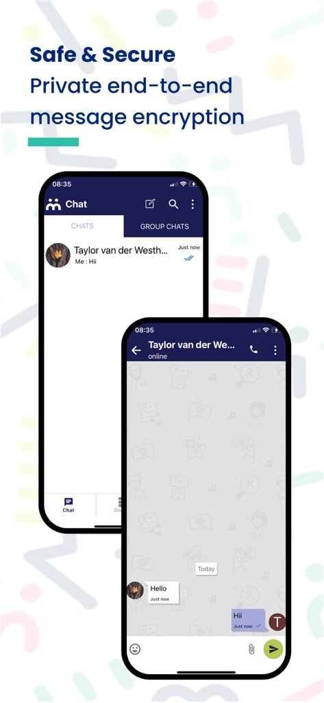 Moya App #Datafree - Safe and secure private end-to-end message encryption in Moya App