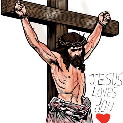 jesus realistic on the cross
