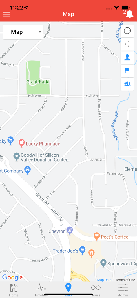 CityTroops - CityTroops mobile app interface showing a real-time GPS map for tracking field teams and supervisors