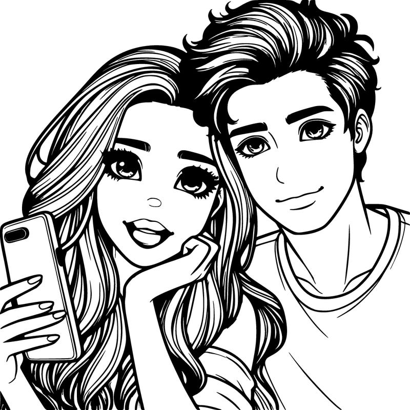 realistic girl with boyfriend