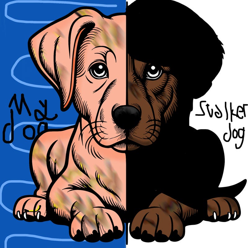 realistic dog split picture