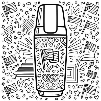 Celebrate unity and self-expression with this unique coloring page featuring a cosmetic highlighter adorned with joyful Pride-themed designs. Immerse yourself in a world of hearts, stars, and flags, ready for your most vibrant colors.