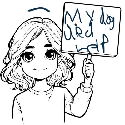 realistic girl holding up a sign