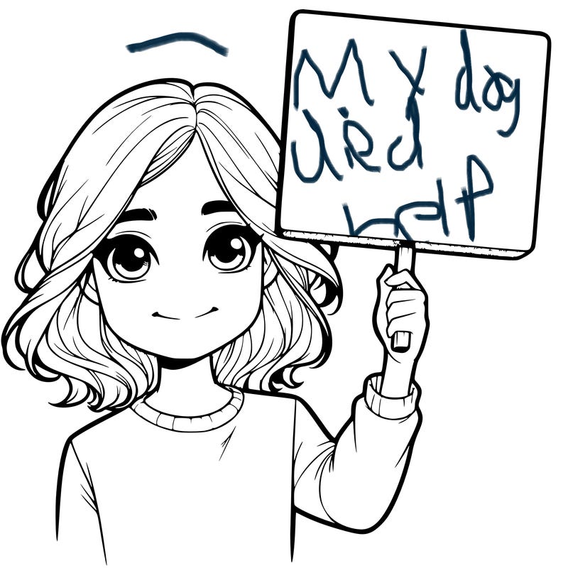 realistic girl holding up a sign