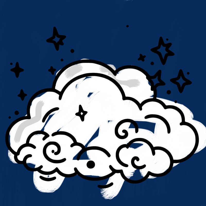 pink starry cloud sky