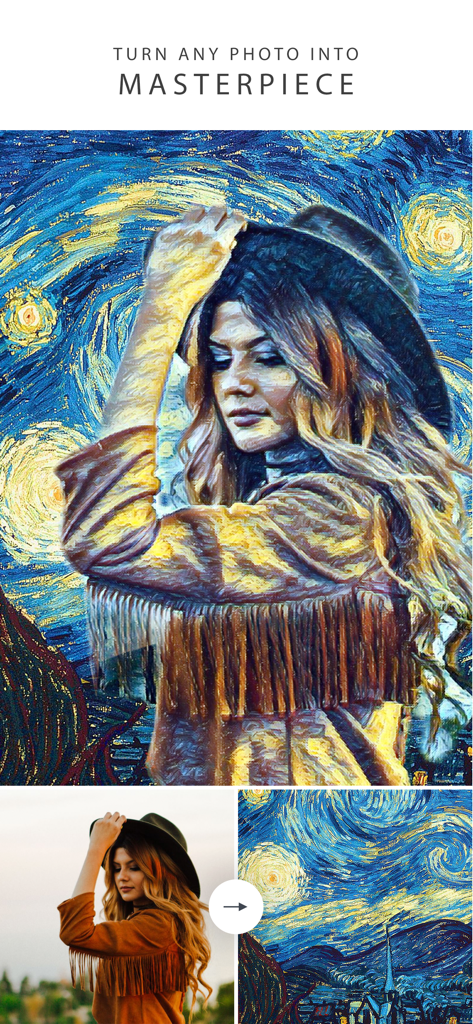 AIportraits - AI Photo Editor - Um retrato de mulher transformado em uma obra-prima clássica de pintura a óleo usando IA