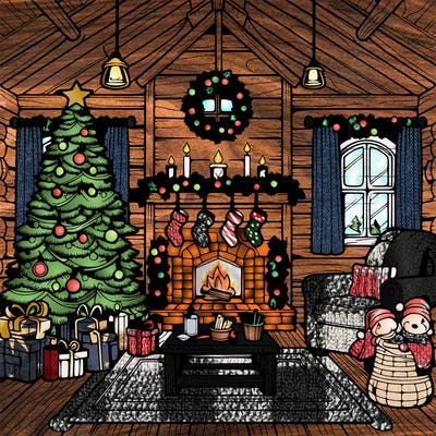 christmas house interior