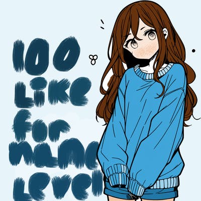 manga teen girl  in a sweater and baggy pants