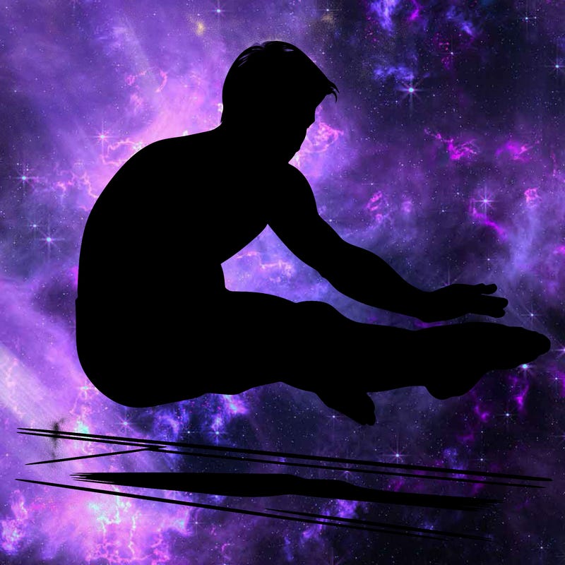 realistic gymnast with plain background