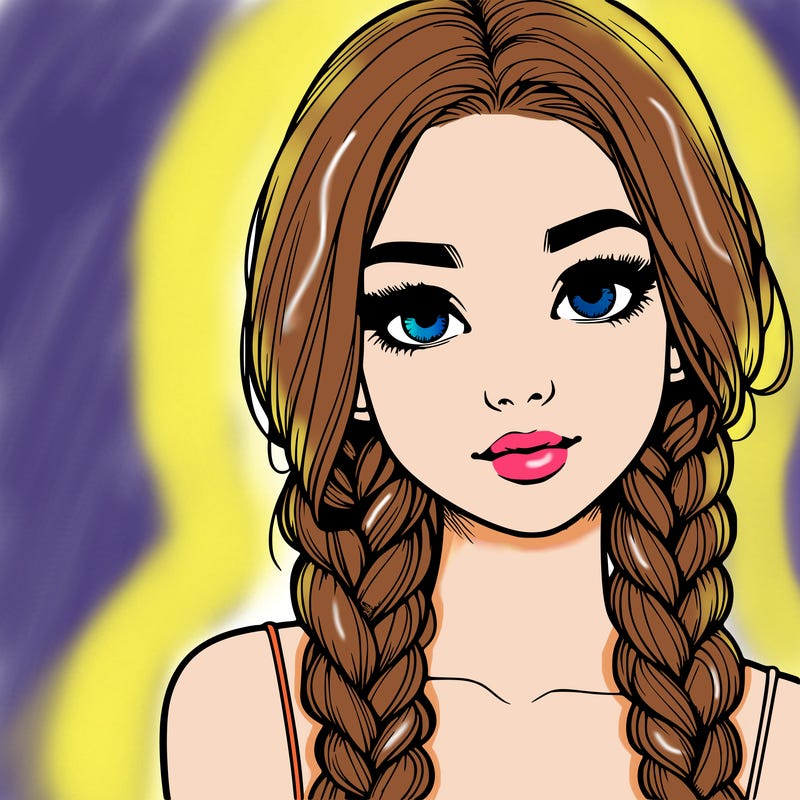 realistic girl with braids