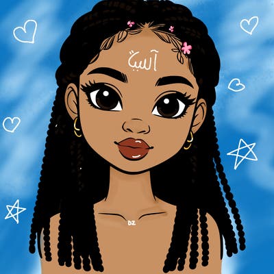 a realistic black girl with braids
