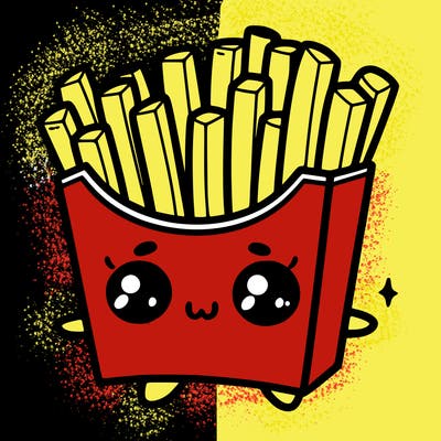 a cute. french fries