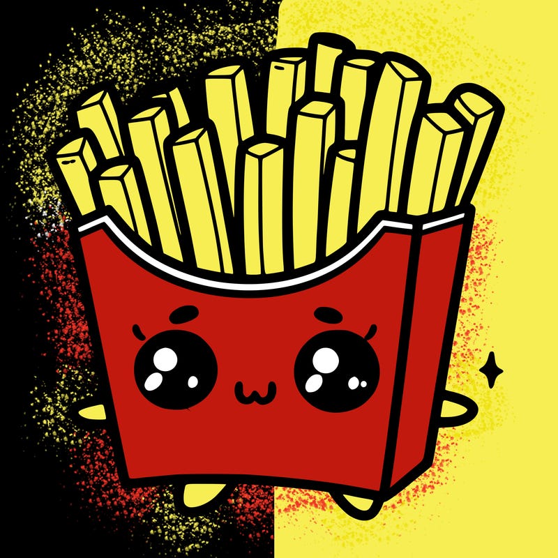 a cute. french fries