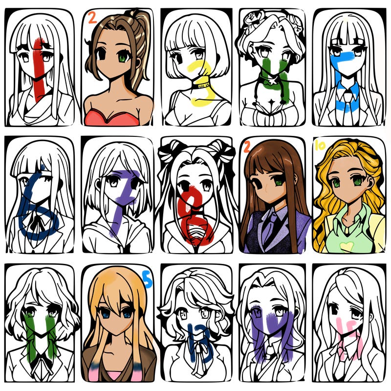 girls that look diffrent anime